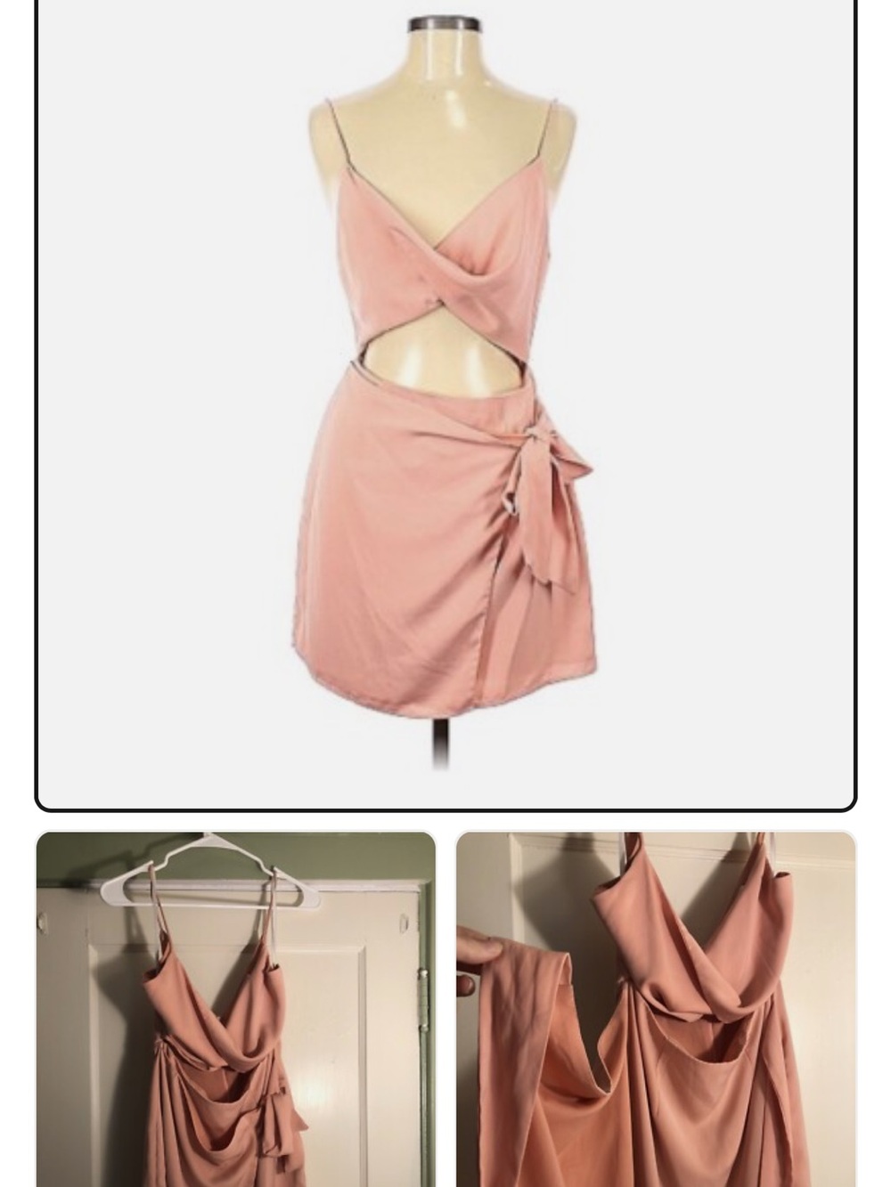 superdown Blush Pink Wrap Cutout Mini Dress